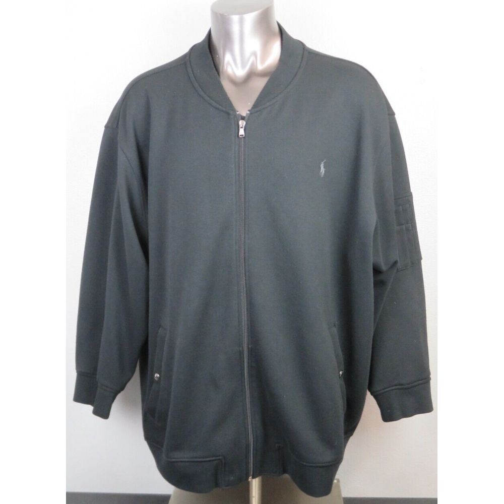 Polo Ralph Lauren Performance Sweater Black Size‎ 4XB Full Zip Pockets